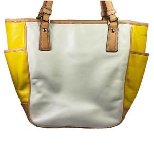 Coach Women's Purse Genuine Leather Colorblock Tote